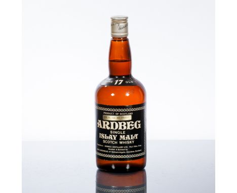 ARDBEG 17 YEAR OLD
Single Islay Scotch Whisky. 26 2/3 fl. oz, 80°. CONDITION REPORT: Weathering to label