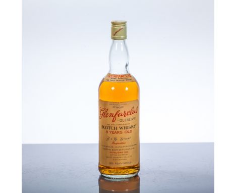GLENFARCLAS 8 YEAR OLD
Single Speyside Scotch Whisky. 26 2/3 fl. oz., 70° Proof. CONDITION REPORT: Weathering to label
Medium