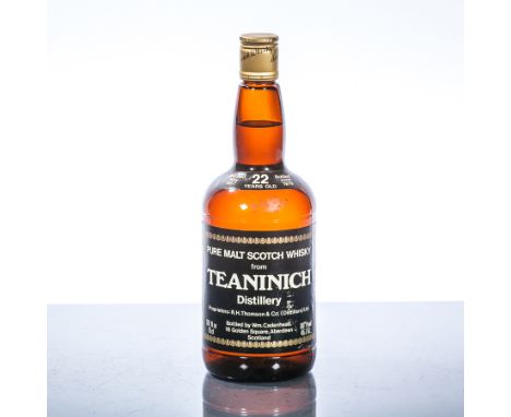 TEANINICH 22 YEAR OLD
Single Highland Scotch Whisky distilled May 1957 and bottled June 1979 by William Cadenhead of Aberdeen