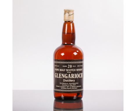 GLEN GARIOCH 20 YEAR OLD
Single Highland Scotch Whisky, distilled in May 1957 and bottled in August 1977 by Wm. Cadenhead. 26