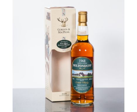 MILTONDUFF 37 YEAR OLD
Single Speyside Scotch Whisky, distilled in 1968 and bottled in 2005 by Gordon & Macphail.  70cl, 40% 