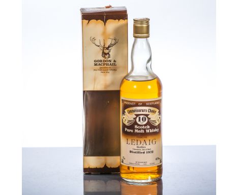 LEDAIG 10 YEAR OLD CONNOISSEURS CHOICE
Single Island Scotch Whisky, distilled in 1972, 75cl, 40% volume. CONDITION REPORT: Me