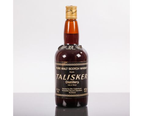 TALISKER 22 YEAR OLD
Single Island Scotch Whisky, distilled February 1957 and bottled April 1979 by William Cadenhead of Aber