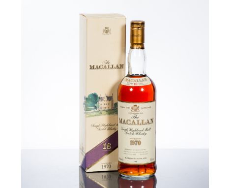 THE MACALLAN  18 YEAR OLD 1970
Single Highland Scotch Whisky, bottled 1988. 75cl, 43% volume, in carton. CONDITION REPORT: We