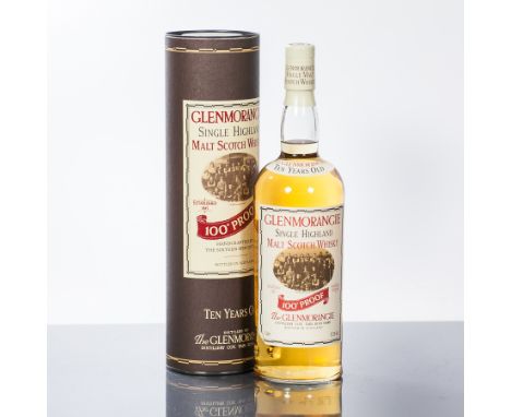 THE GLENMORANGIE 10 YEAR OLD 100° PROOF
Single Highland Scotch Whisky. 1 L, 57.2% volume, in tube.