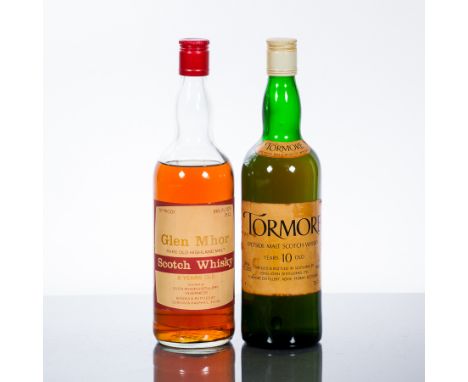 GLEN MHOR 8 YEAR OLD
Single Highland Scotch Whisky. 75 cl, 70°.
TORMORE 10 YEAR OLD
Single Speyside Scotch Whisky. 75.7 cl, 7