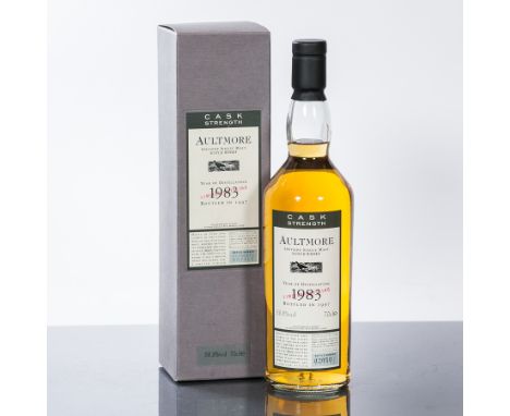 AULTMORE 1983
Single Speyside Scotch Whisky, bottled in 1997. Bottle no. 02050. 70cl, 58.8% volume, in carton.