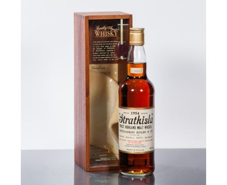 STRATHISLA 49 YEAR OLD
Single Highland Scotch Whisky, distilled in 1954 and bottled in 2003 by Gordon & Macphail.  70cl, 40% 
