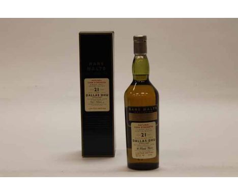 DALLAS DHU 21 YEAR OLD RARE MALTS
Single Highland Scotch Whisky. Distilled 1975, bottled April 1997. Bottle no, 7294.  70cl, 