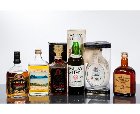 DIMPLE CERAMIC DECANTER X111 COMMONWEALTH GAMES SCOTLAND 1986
Blended Scotch Whisky, 75cl, 435 volume, in carton.
ISLE OF SKY