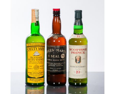 SCOTTISH PRINCE 19 YEAR OLD
Blended Scotch Whisky, bottled by Forbes Ross & Co Ltd. 70cl, 40% volume.
CUTTY SARK
Blended Scot