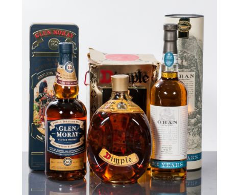 OBAN 14 YEAR OLD 200TH ANNIVERSARY
Single Highland Scotch Whisky. 70cl, 43% volume, in tube.
DIMPLE
Blended Scotch Whisky. On