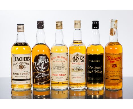 HILLARD'S
Blended Scotch Whisky, 75cl, 40% volume.
RELIANCE
Blended Scotch Whisky bottled by Forbes, Farquharson & Co. Ltd., 