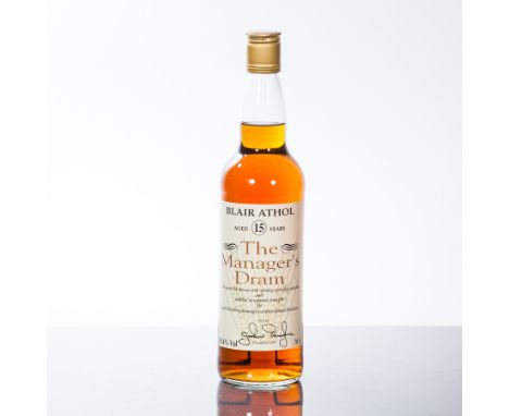 BLAIR ATHOL 15 YEAR OLD THE MANAGER'S DRAM 1996
Single Highland Scotch Whisky, bottled December 1996. 70cl, 59.4% volume.