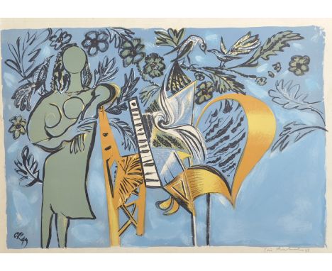 Ceri Geraldus Richards (1903-1971) British. 'Arrangement for a Piano c.1949", Lithograph, Signed and Dated '49 in Pencil, 16.