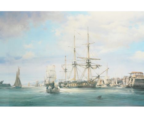 Robert Taylor (20th Century) British. "Hornblower and the 'Atropos'", Lithograph, Signed and numbered 186/500 in Pencil, 17" 