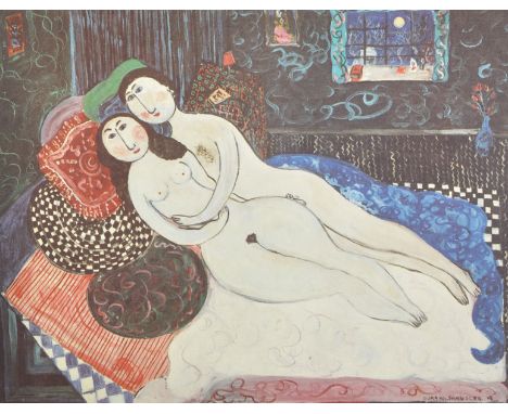 Dora Holzhandler (1928-2015) French/British. A Naked Couple Lying on a Bed, Lithograph, Signed and Inscribed 'AP', Unframed, 