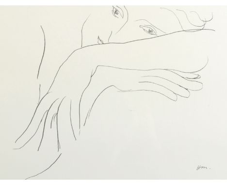 After Henri Matisse (1869-1954) French. "Handkerchief 1935", Print, 13.5" x 15", together with a print after Hockney, two (2)