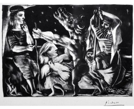 After Pablo Picasso (1881-1973) Spanish. 'Minotaur', Lithograph, 6" x 8.5".