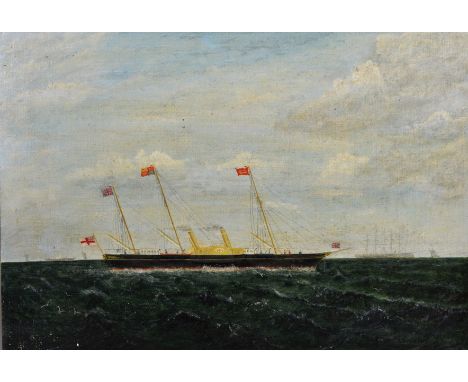 R... Overton (20th Century) British. A Steam and Sail, Oil on Artist's Board, Signed and Indistinctly Dated, Unframed, 14" x 