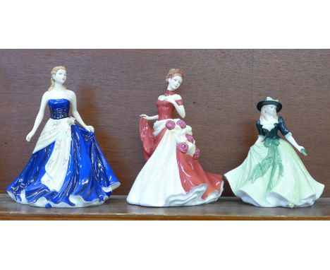 Two Royal Doulton figures and a Royal Worcester figure 