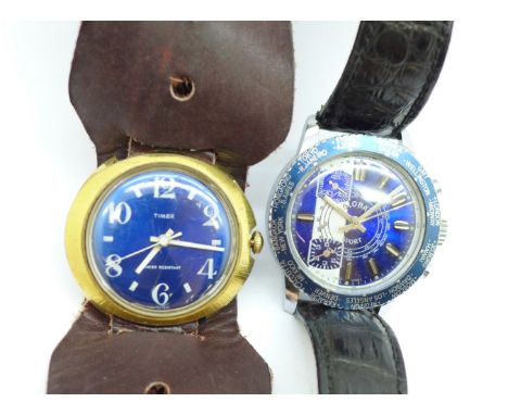 Two gentleman's wristwatches; Timex and Globa Sport Chronograph 