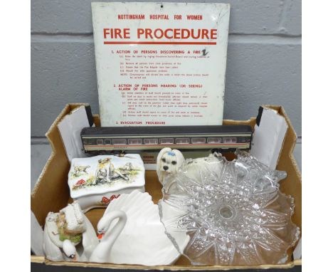 A box of assorted glass and china including Goebel Lilliput Lane, etc. **PLEASE NOTE THIS LOT IS NOT ELIGIBLE FOR POSTING AND