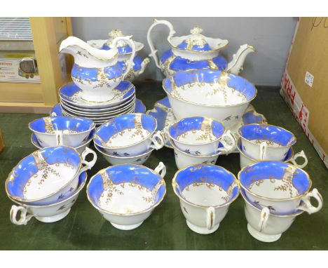 A Victorian tea service, some pieces a/f