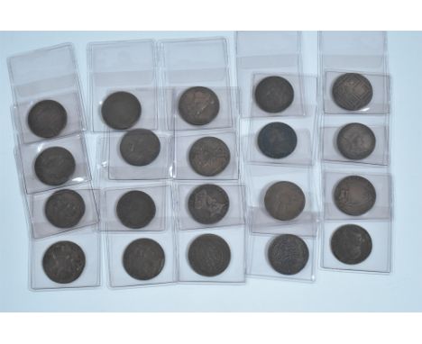 Twenty late 18th and early 19th Century British Conder tokens, including: Donald &amp; Co; John Wilkinson; Anglesey Miners; L