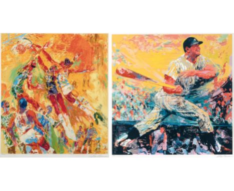 BASKETBALL SUPERSTARS (NBA ALL-STAR GAME); MICKEY MANTLETwo color screenprints, 1977 and 1999, respectively, on wove paper, s