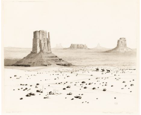 DESERT MONUMENTS, ARIZONA (SEEBER 335)Etching and drypoint, circa 1925, on wove paper, signed and titled in pencil, with good