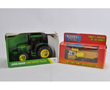 Ertl 1/32 John Deere 6410 tractor plus 1/50 International 350 Hauler Truck. Both M in Boxes. (2)