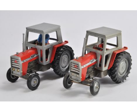 Duo of Britains 1/32 Massey Ferguson 595 Tractor Models. G to E (hitch needs attention on one). (2)