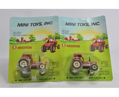 Mini Toys Inc 1/64 Hesston Tractor Duo. M in VG Bubble Cards. (2)