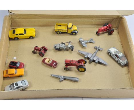 Misc Diecast Group to include Lambretta Scooter, Unusual David Brown Cropmaster Tractor and others. F to VG.