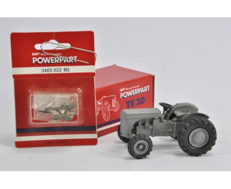 Rare Conrad Massey Ferguson Powerpart Ferguson TE20 Tractor plus Plough. M in Boxes. (2)