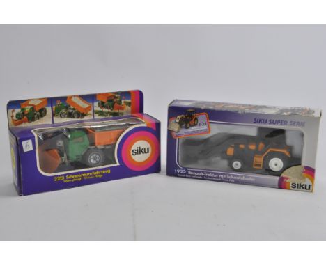 Siku 1/32 Snowplough plus 1/50 Renault Tractor and loader. NM to M in G Boxes. (2)