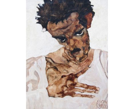 After Egon Schiele (1890 - 1918) Self-portrait with lowered head, 1912 artist’s reproduction after the original, dated 1911, 