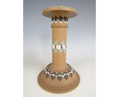 A late 19th Century Doulton Lambeth candlestick