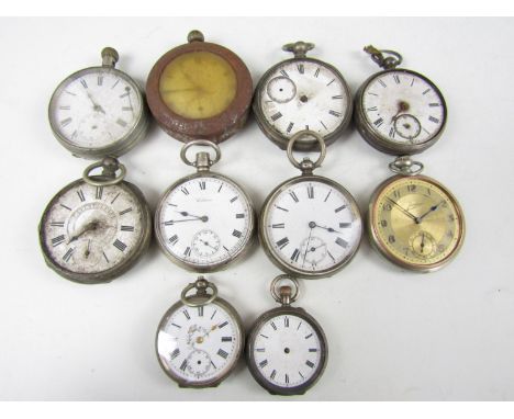 A quantity of vintage silver and other pocket watches (10)