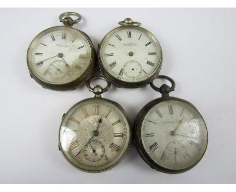 Four various vintage silver pocket watches