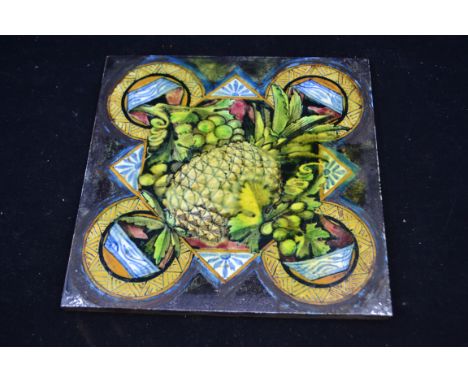 Two&nbsp;hand-painted Minton Hollins ceramic tiles, written in manuscript verso 'painted&nbsp; by W B Simpson of 456 West Str