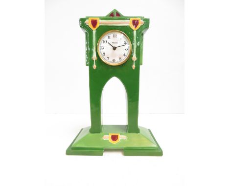 Art nouveau Eichwald ceramic clock with precista mechanical movement
