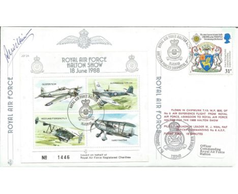 Wg Cdr R. C. Wilkinson OBE DFM signed RAF Halton Show 18 June 1988 FDC No. 314 of 750. Flown in Chipmunk T. 10 WP805 of No. 6