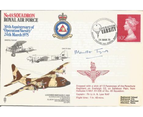 M Tugwell signed No48 Squadron RAF 30th Anniversary of Operation Varsity 24th March 1975 FDC No. 693 of 1173. Dropped with a 