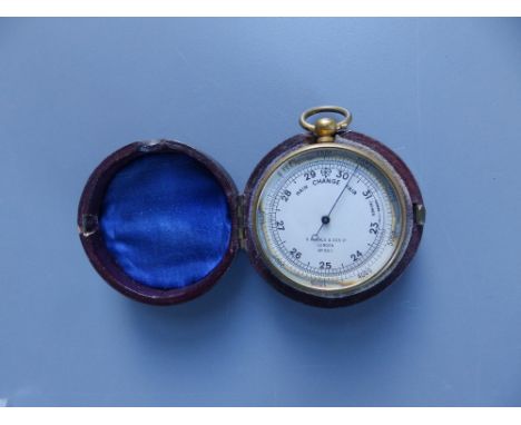 A Hughes &amp; Son pocket barometer.