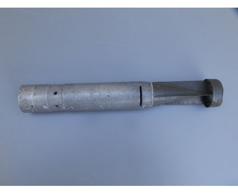 A WWII German incendiary bomb fashioned into a money box, dated 1943, base unscrews.