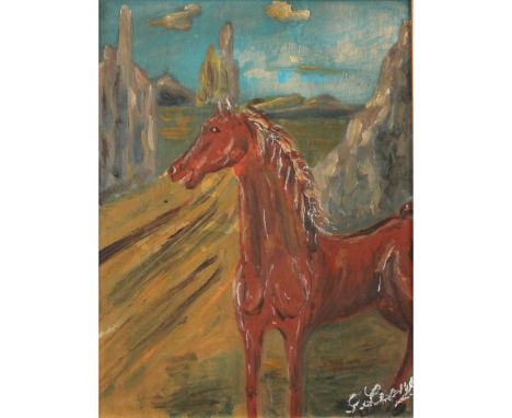Dipinto ad olio su tavola in cornice in legno. Cm 38x29Oil painting on panel in a wooden frame. 38x29 cm