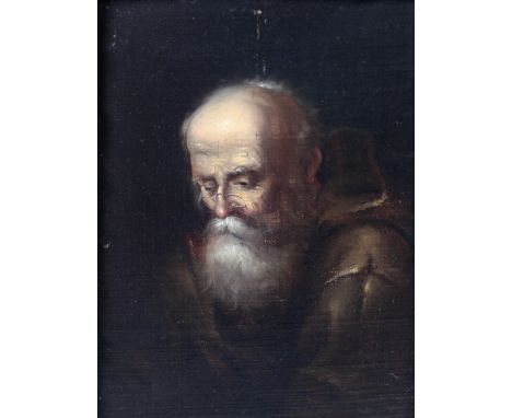 Manner of Gerrit Dou (1613-1675)"Portrait of a Monk," O.O.C., laid on panel, gilt frame, 33cms x 24cms (13" x 9 1/2"). (1)
