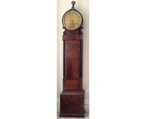 An early and unusual 19th Century Irish mahogany Longcase Clock, by Maxwell Mc Master, Dublin, with circular brass dial, 234c